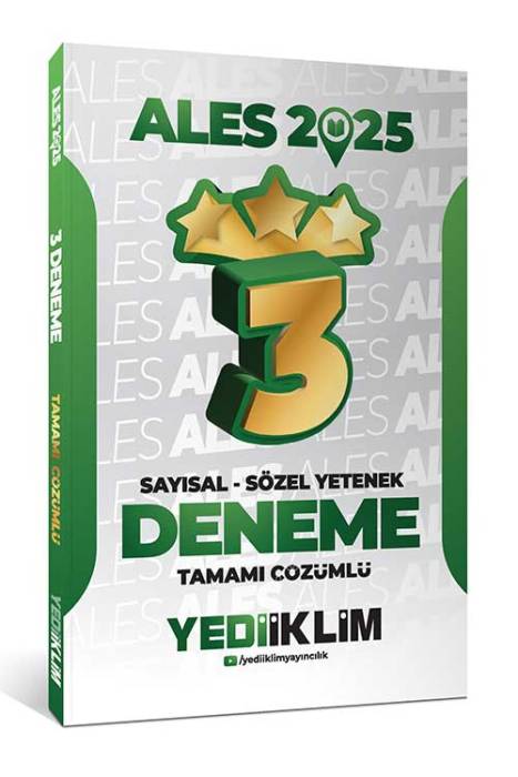 2025 ALES Sayısal Sözel Yetenek Tamamı Çözümlü 3 Yıldız Deneme Yediiklim Yayınları