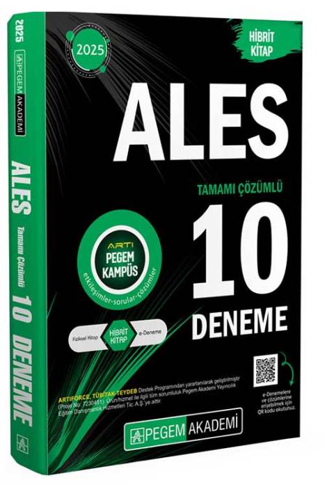 2025 ALES Tamamı Çözümlü 10 Deneme Pegem Akademi Yayınları