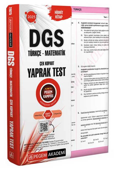 2025 DGS Çek Kopart Yaprak Test Pegem Akademi Yayınları