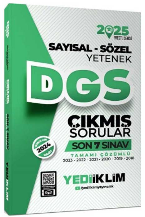 2025 DGS Sayısal Sözel Yetenek Tamamı Çözümlü Son 7 Sınav Çıkmış Sorular Yediiklim Yayınları