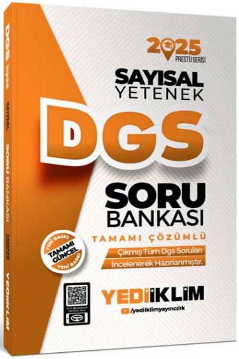 2025 DGS Sayısal Yetenek Tamamı Çözümlü Soru Bankası Yediiklim Yayınları