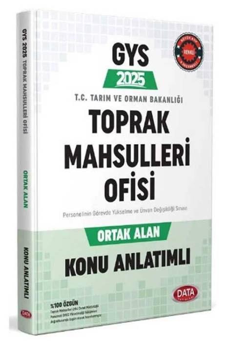 2025 GYS Tarım ve Orman Bakanlığı Toprak Mahsulleri Ofisi Ortak Konular Konu Anlatımlı Görevde Yükselme Data Yayınları