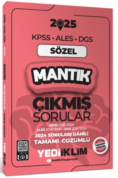 2025 KPSS ALES DGS Sözel Mantık Çıkmış Sorular ve Çözümleri Yediiklim Yayınları