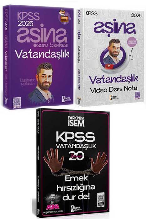 2025 KPSS Aşina Lisans Vatandaşlık Soru - Video Ders Notu ve Deneme Seti İsem Yayıncılık