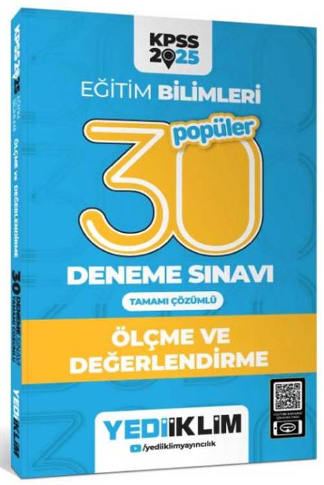 2025 KPSS Eğitim Bilimleri 30 Popüler Ölçme ve Değerlendirme Tamamı Çözümlü Deneme Sınavı Yediiklim Yayınları