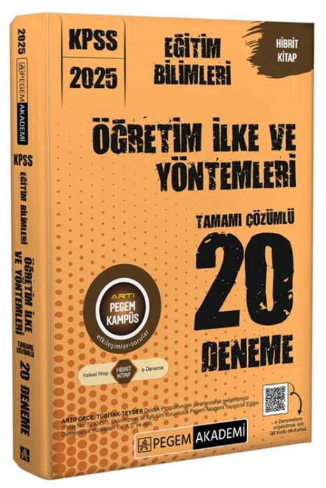 2025 KPSS Eğitim Bilimleri Öğretim İlke ve Yöntemleri Tamamı Çözümlü 20 Deneme Pegem Akademi Yayınları