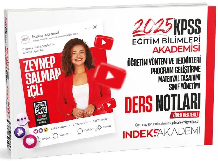 2025 KPSS Eğitim Bilimleri Öğretim Yöntem ve Teknikleri, Program Geliştirme Video Ders Notları İndeks Akademi Yayıncılık