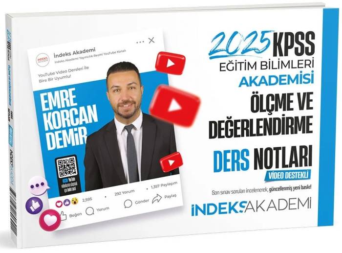 2025 KPSS Eğitim Bilimleri Ölçme ve Değerlendirme Video Ders Notları İndeks Akademi Yayıncılık