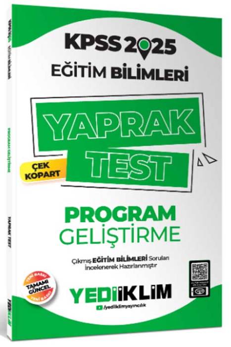 2025 KPSS Eğitim Bilimleri Program Geliştirme Çek Kopart Yaprak Test Yediiklim Yayınları