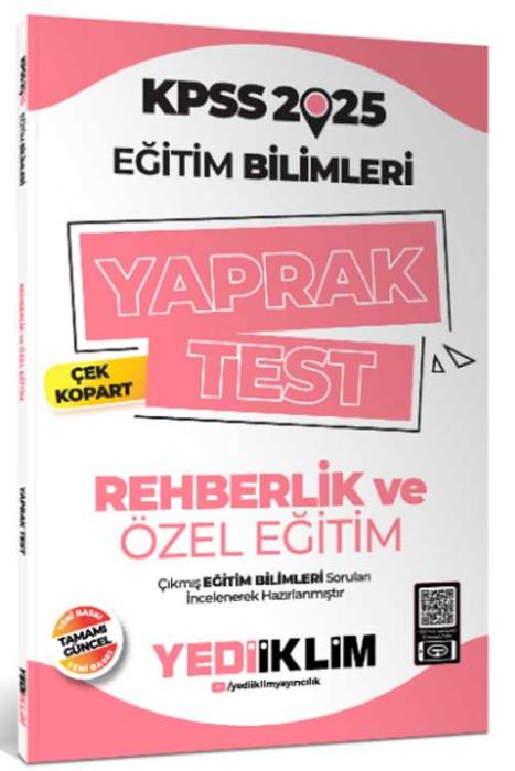 2025 KPSS Eğitim Bilimleri Rehberlik ve Özel Eğitim Çek Kopart Yaprak Test