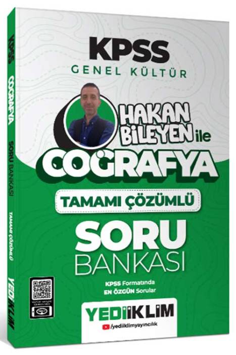 2025 KPSS Genel Kültür Coğrafya Hakan Bileyen İle Tamamı Çözümlü Soru Bankası Yediiklim Yayınları