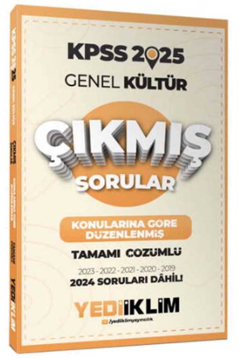 2025 KPSS Genel Kültür Konularına Göre Düzenlenmiş Tamamı Çözümlü Çıkmış Sorular Yediiklim Yayınları