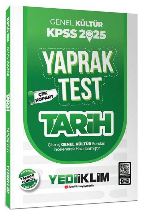 2025 KPSS Genel Kültür Tarih Çek Kopart Yaprak Test Yediiklim Yayınları