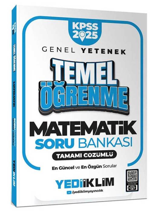 2025 KPSS Matematik Temel Öğrenme Soru Bankası Çözümlü Yediiklim Yayınları