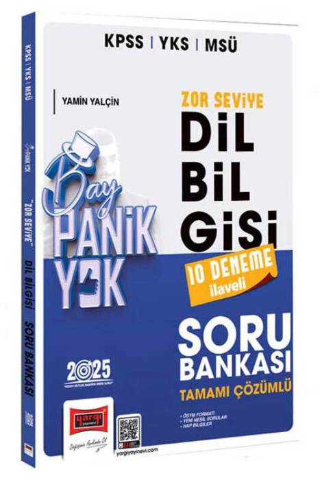 2025 KPSS YKS MSÜ Tamamı Çözümlü Dil Bilgisi Zor Seviye Soru Bankası (10 Deneme İlaveli) Yargı Yayınları