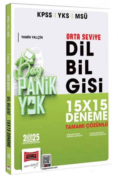 2025 KPSS YKS MSÜ Tamamı Çözümlü Panik Yok Orta Seviye Dil Bilgisi 15x15 Deneme Yargı Yayınları