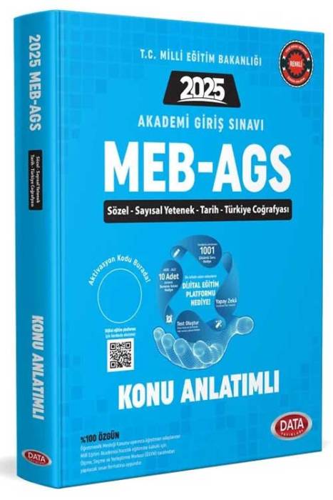 2025 MEB - AGS (Sözel-Sayısal Yetenek-Tarih-Türkiye Coğrafyası) Konu Anlatımlı Data Yayınları