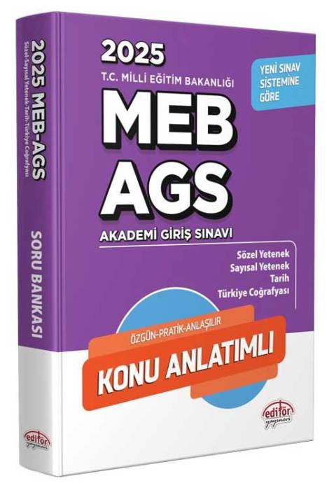 2025 MEB - AGS (Sözel-Sayısal Yetenek-Tarih-Türkiye Coğrafyası) Konu Anlatımlı Data Yayınları