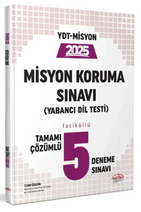 2025 Misyon Koruma Sınavı Yabancı Dil Testi 5 Deneme Çözümlü Editör Yayınları