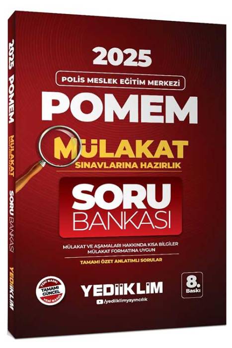 2025 POMEM Mülakat Sınavlarına Hazırlık Tamamı Özet Anlatımlı Soru Bankası 8. Baskı Yediiklim Yayınları