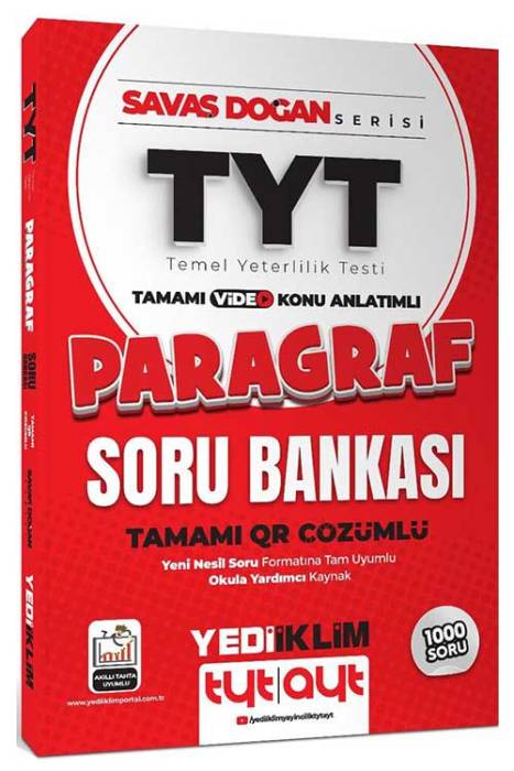 2025 TYT Savaş Doğan Serisi Tamamı Video Konu Anlatımlı Paragraf Soru Bankası Yediiklim Yayınları