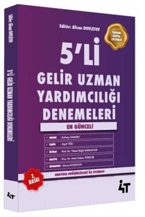 4T 5'Li Gelir Uzman Yardımcılığı Denemeleri 4T Yayınları