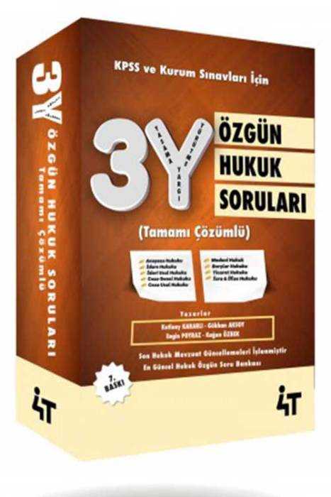 4T Yayınları KPSS A 3Y Özgün Hukuk Soruları 7. Baskı 4T Yayınları