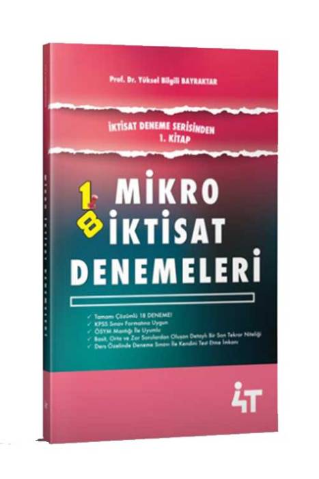 4T Yayınları KPSS A Grubu Mikro İktisat Denemeleri Çözümlü 4T Yayınları