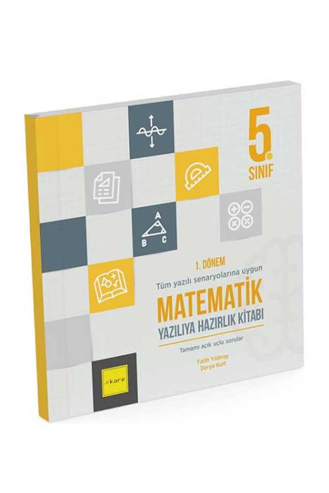 5. Sınıf 1. Dönem Matematik Yazılıya Hazırlık Kitabı Kare Yayınları