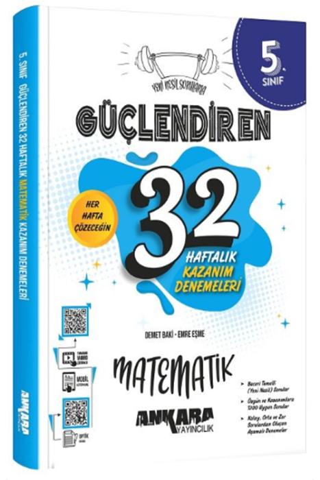 5. Sınıf Matematik Güçlendiren 32 Haftalık Kazanım Denemeleri Ankara Yayıncılık