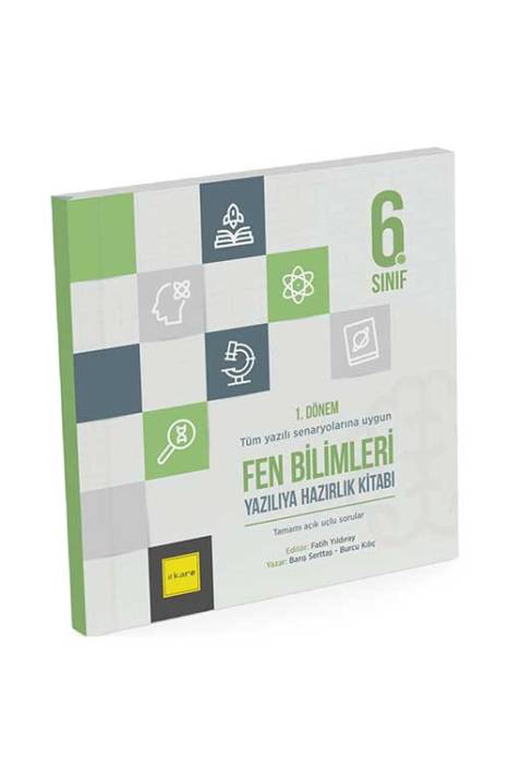 6. Sınıf 1. Dönem Fen Bilimleri Yazılıya Hazırlık Kitabı Kare Yayınları