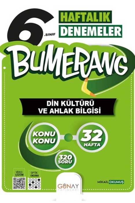 6. Sınıf Din Kültürü ve Ahlak Bilgisi Bumerang Konu Konu Haftalık Denemeler Günay Yayınları