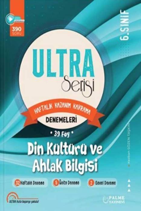 6. Sınıf Din Kültürü ve Ahlak Bilgisi Ultra Serisi Denemeleri 39 Föy Palme Yayınevi