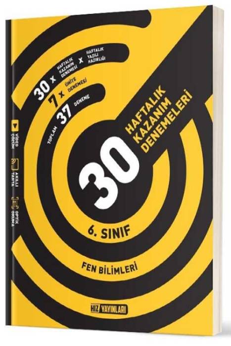 6. Sınıf Fen Bilimleri 30 Haftalık Kazanım Denemeleri Hız Yayınları