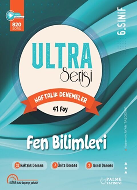 6. Sınıf Fen Bilimleri Ultra Serisi Haftalık 41 Denemeler Palme Yayınevi