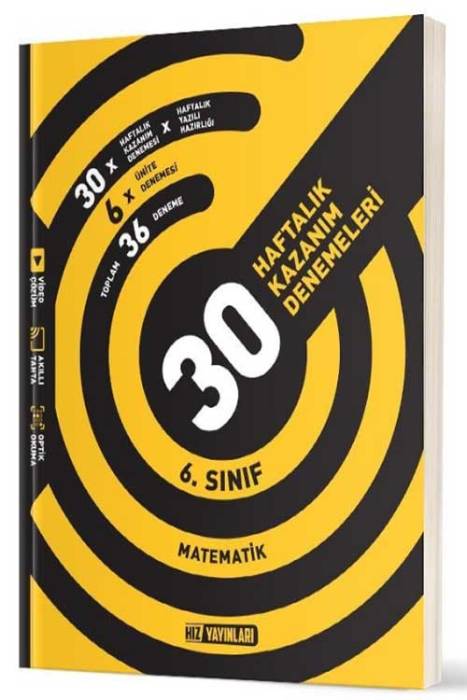 6. Sınıf Matematik 30 Haftalık Kazanım Denemeleri Hız Yayınları