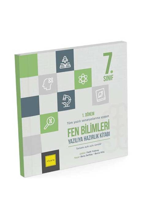 7. Sınıf 1. Dönem Fen Bilimleri Yazılıya Hazırlık Kitabı Kare Yayınları