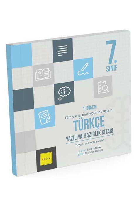 7. Sınıf 1. Dönem Türkçe Yazılıya Hazırlık Kitabı Kare Yayınları