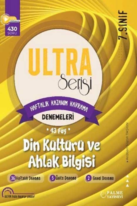 7. Sınıf Din Kültürü Ve Ahlak Bilgisi Ultra Serisi Denemeleri 43 Föy Palme Yayınları