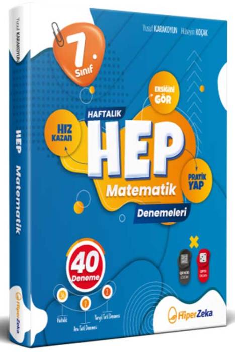 7. Sınıf Haftalık HEP Matematik 40 Deneme Hiper Zeka Yayınları