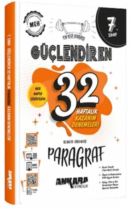 7. Sınıf Paragraf Güçlendiren 32 Haftalık Kazanım Denemeleri Ankara Yayıncılık