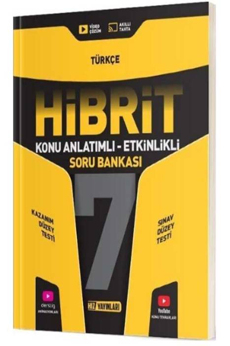 7. Sınıf Türkçe HİBRİT Konu Anlatımlı Etkinlikli Soru Bankası Hız Yayınları