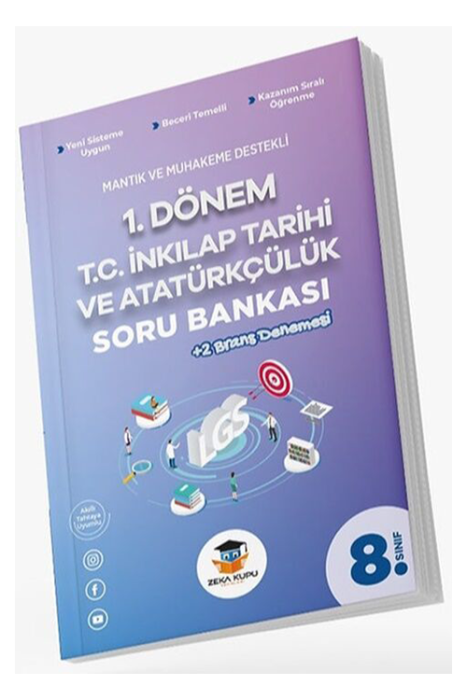 8. Sınıf 1. Dönem T.C. İnkılap Tarihi ve Atatürkçülük Soru Bankası Zeka Küpü Yayınları