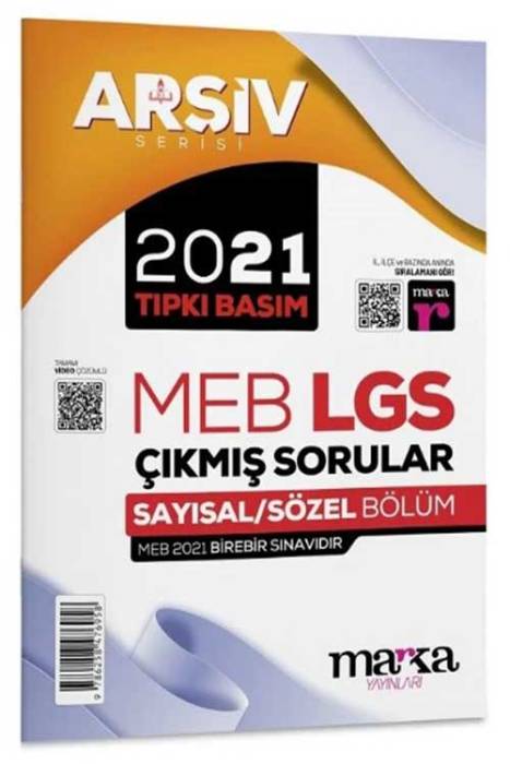 8. Sınıf Arşiv Serisi LGS 2021 Çıkmış Sorular Çözümlü Tıpkı Basım Marka Yayınları