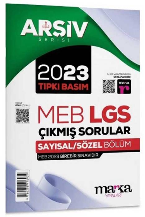 8. Sınıf Arşiv Serisi LGS 2023 Çıkmış Sorular Çözümlü Tıpkı Basım Marka Yayınları