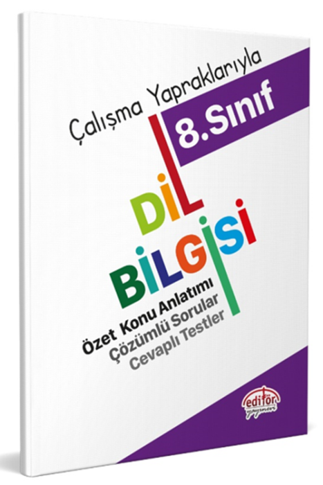 8. Sınıf Çalışma Yapraklarıyla Dil Bilgisi Editör Yayınevi