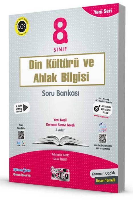 8. Sınıf Din Kültürü ve Ahlak Bilgisi Soru Bankası + 4 Deneme Sınavı İlaveli Üçgen Akademi Yayınları