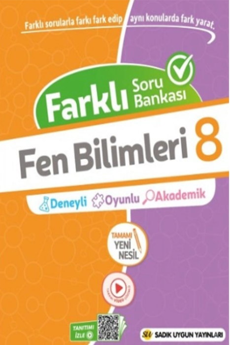 8. Sınıf Farklı Soru Bankası Fen Bilimleri Sadık Uygun Yayınları