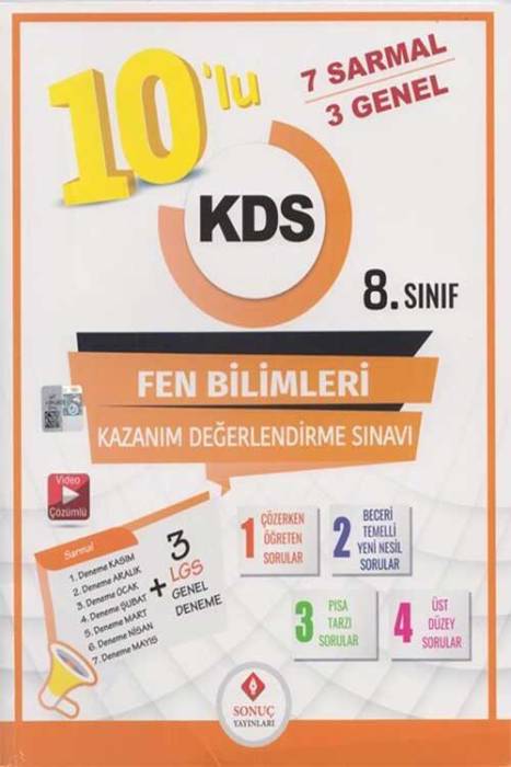 8. Sınıf Fen Bilimleri 10 lu Kazanım Değerlendirme Sınavı Sonuç Yayınları