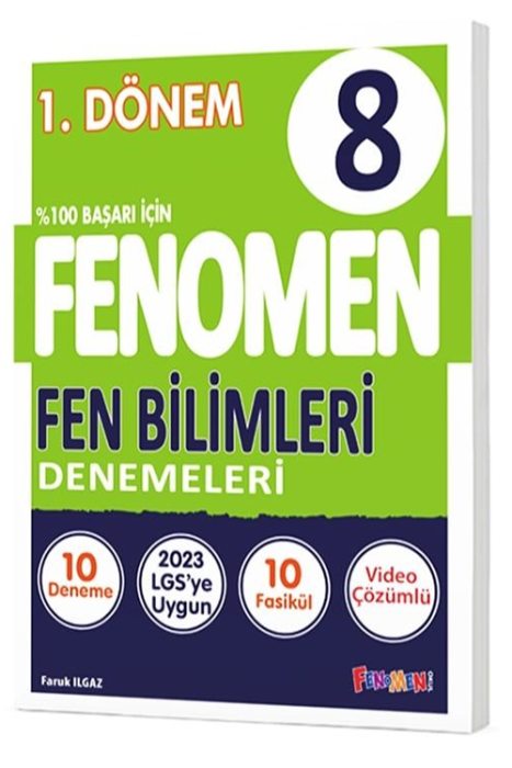 8. Sınıf Fen Bilimleri 1.Dönem Denemeleri 10 Deneme Fenomen Yayınları